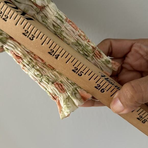 Blu Pepper Floral Cottage Core Dress Mini Size Large Color is Cream with Peach - Picture 7 of 9